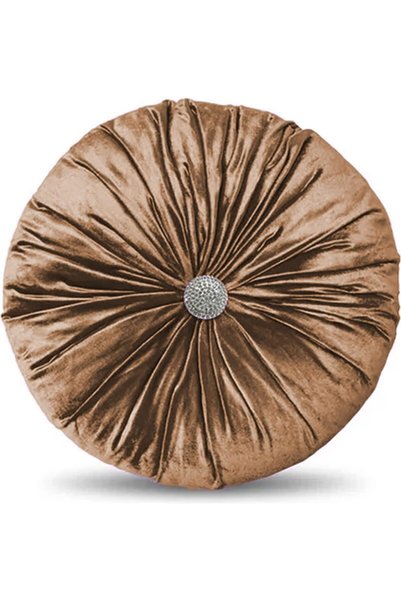Generic | Round Velvet Decorative Cushion Solid Design - 45x45 cm - Light Pink
