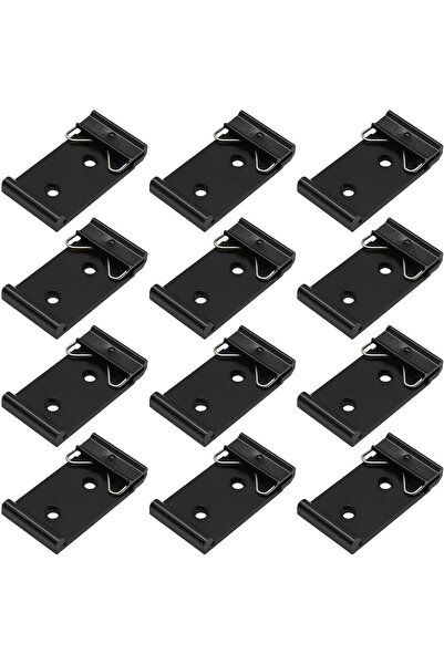 Generic Snap-In Din Rail Mounting Clips, 1.08 Inch Wide Black Aluminum Alloy ...