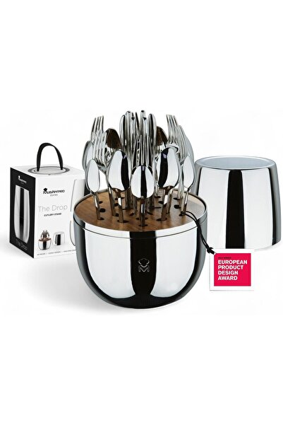 Generic THE DROP - 24-piece Stainless Steel Design Cutlery Set - Black - Eleg...