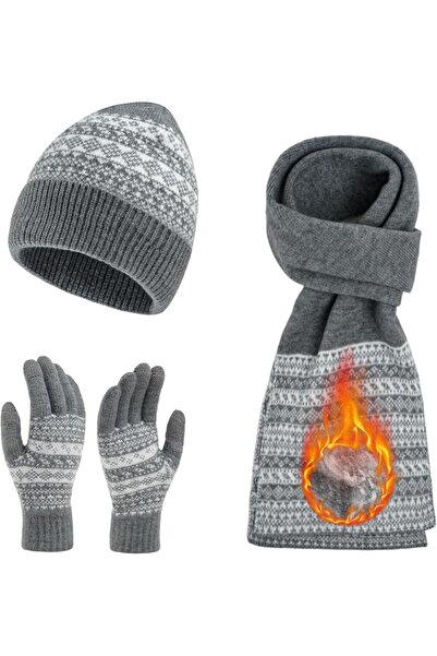 KASTWAVE Women's Winter Knit Beanie, Scarf & Gloves Set - Thick Warm Long Sca...