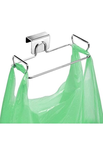Generic Hanging Trash Bag Holder Stainless Steel, Over Cabinet Door Garbage B...