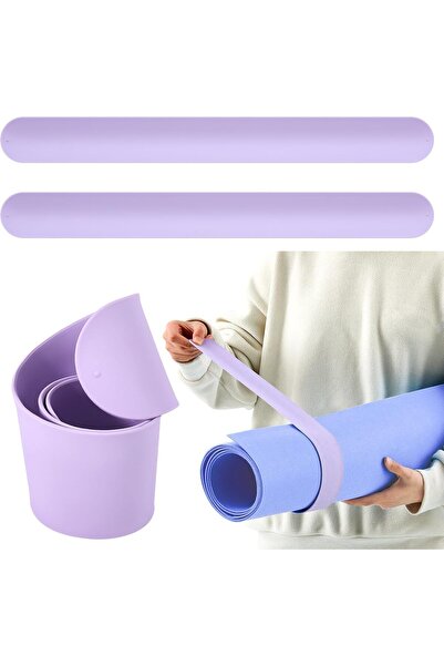 Generic قطعتان من حزام حصيرة اليوغا بطول 20 بوصة وعرض 2 بوصة، مصمم لتثبيت حصي...