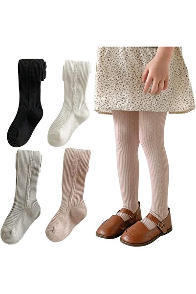 Generic 4PCS Cute Pantyhose Leggings Stocking Pants, Baby Cable Knit Cotton T...