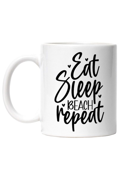 INOVATIX Cana alba personalizata,Eat sleep,beach,repeat mananca so MN plaja r...