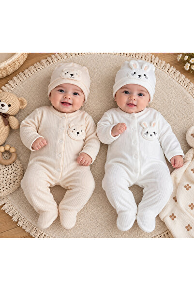 BabyMed Baby Med UNİSEX ŞAPKALI 2'Lİ TULUM