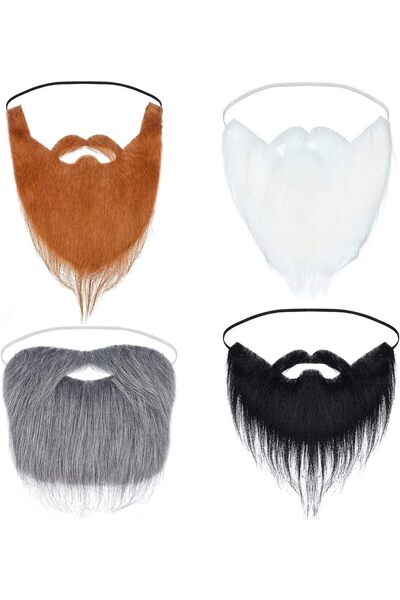 Generic 4 pcs Big Beard Fake Mustaches Mustache Party Supplies Self Adhesive ...