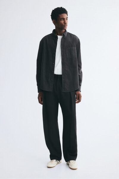 H&M Fitilli Kadife Gömlek Regular Fit