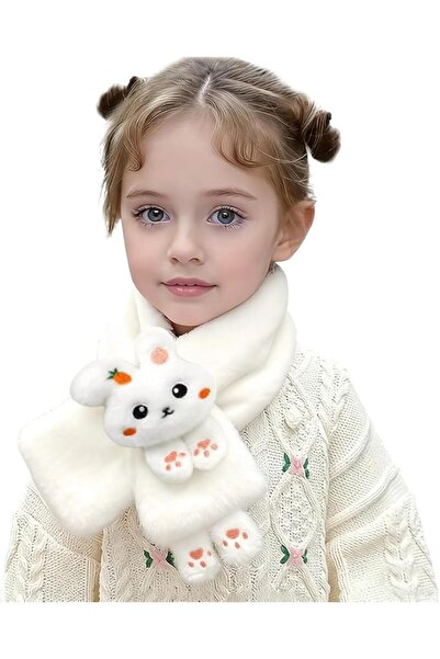 GENERAL Cute Rabbit Design Warm Scarf for Girls, Velvet Neck Warmer for Kids,...