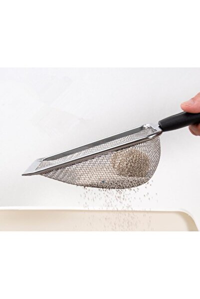 Generic مجرفة فضلات القطط من الفولاذ المقاوم للصدأ مع شبكة، مجرفة طويلة المقب...