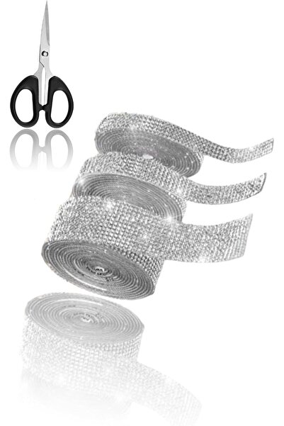 Generic 3 Rolls Bling Rhinestone Tapes, Adhesive Rhinestone Ribbon Rolls, Cry...
