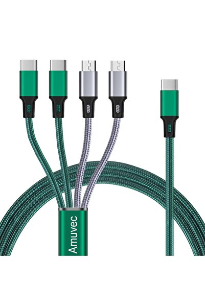 Generic كابل شحن متعدد، أموفيك [3 أمبير 1.2 متر] 4 في 1، سلك شحن سريع USB مجد...