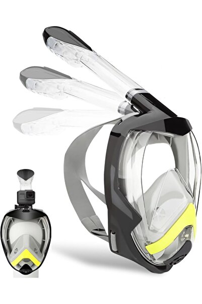 Generic Foldable Snorkel Mask,180°View Snorkelling Gear with Panoramic Full F...