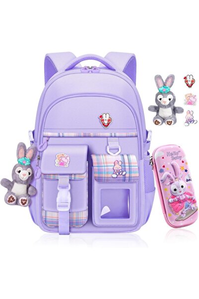Generic School bag for Girls, Kawaii Bunny School Student Backpacks, waterpro...