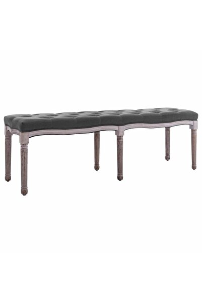 Syfax Πάγκος, σκούρο γκρι, 150x40x48 εκ., καμβάς και μασίφ ξύλο
