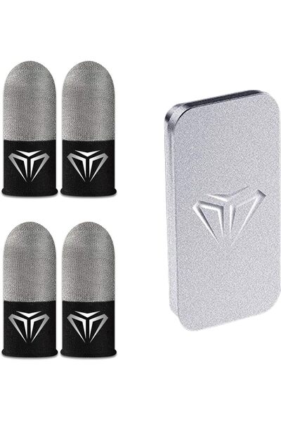 Generic 2 Pairs Gaming Finger Sleeves, Silver Fiber Gaming Finger Sleeves, Ul...