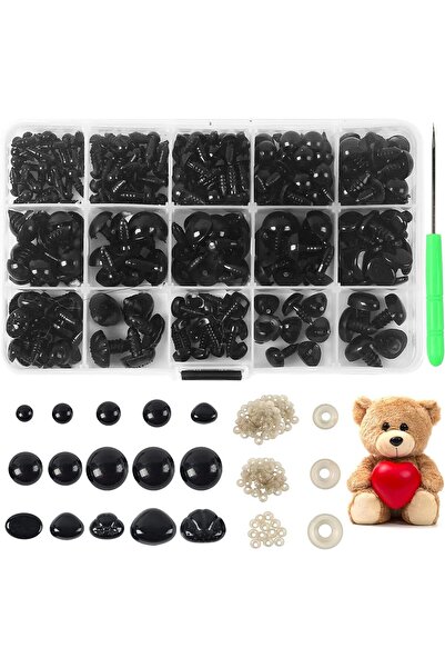 Generic Safety Eyes and Noses for Amigurumi, 6-16 mm Colorful Safety Eyes wit...
