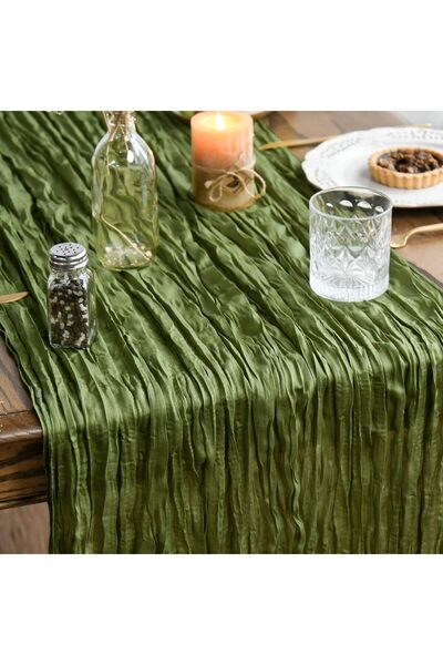 Generic Artoid Mode Boho Beige Gauze Wedding Cheesecloth Table Runner, 35x120...