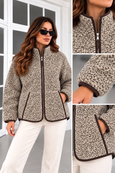 FioriModa Zippered Plush Fleece Jacket