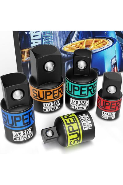 Generic 5 Piece Impact Socket Adapter and Reducer Set, 1/2 to 3/4,1/2 to 3/8,...