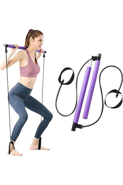 Generic Multifunctional Pilates Bar – Portable Home Yoga Resistance Stick wit...