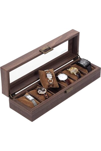 Generic Watch Box, Executive 9 Slots Watch Sunglasses Case with Valet, Glass ...