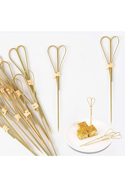 Generic Bamboo Cocktail Picks,100 Pcs 5.9 Inch Heart Shape Bamboo Skewers for...