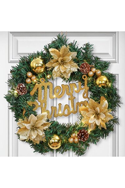 Generic Christmas Wreath Christmas Front Door Wreath Ornament with LED Lights...
