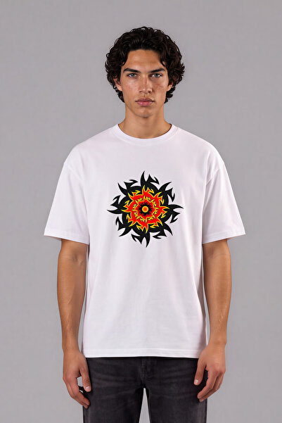 VSRN Monster Mouth Design Pre-Printed White Oversize T-Shirt