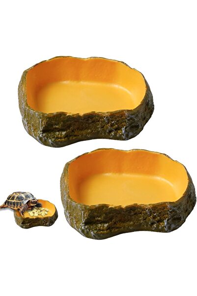 Generic 2 Pieces Non-Toxic Durable Reptile Water and Food Bowl Set – Easy to ...