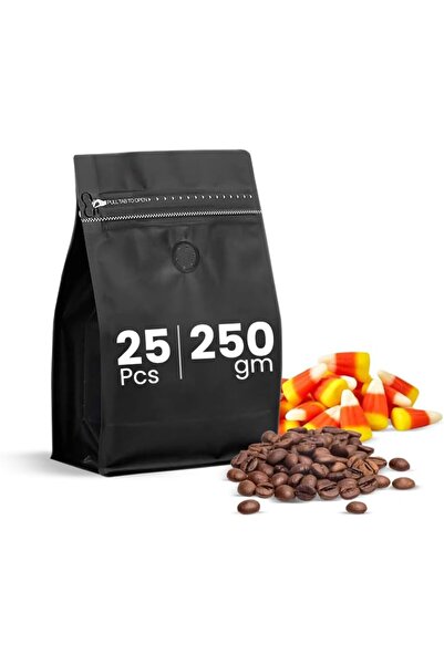 Generic أكياس قهوة سوداء قابلة لإعادة الاستخدام مع صمام، حقيبة بسحاب مقاومة ل...