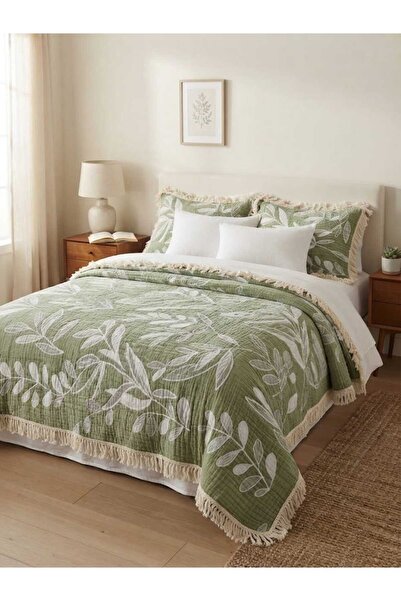 Dokubba 7 Layer Padded Bedspread, Double-Sided Muslin 7 Layer Bedspread, 7 La...
