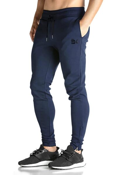 Generic Mens Gym Joggers Pants Ankle Zip,Casual Trousers Sports Track Pants S...