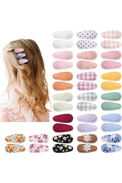 Generic 40 PCS Snap Hair Clips for Girls Flower Patterns Girl Hair Clips Flor...