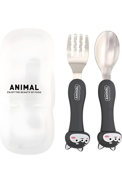 Generic Stainless Steel Kids Cutlery Set with Case for School | BPA Free Todd...