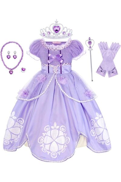 Generic Rapunzel Costume for Girls Princess Halloween Cosplay Birthday Party ...