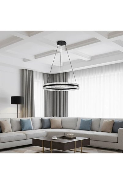 Generic Brand Modern Black Led Chandelier 105W 80cm Ha/E6675/800Bk+3Co