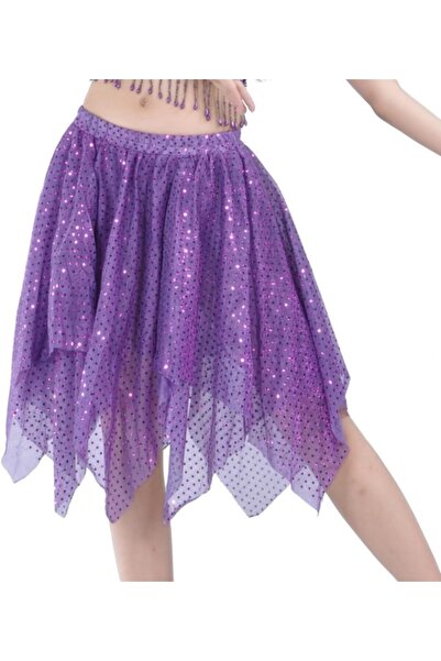 Generic Women's Sequins Skirts, Latin Dance Irregular Skirt, Belly Dance Flow...