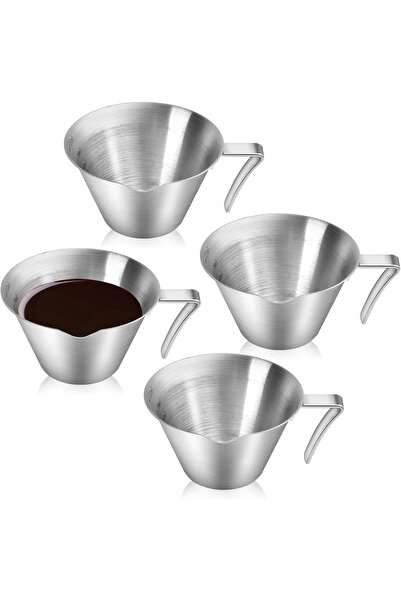Generic فنجان إسبريسو، كوب قهوة معدني صغير، 4 قطع من أكواب استخلاص القهوة، مص...