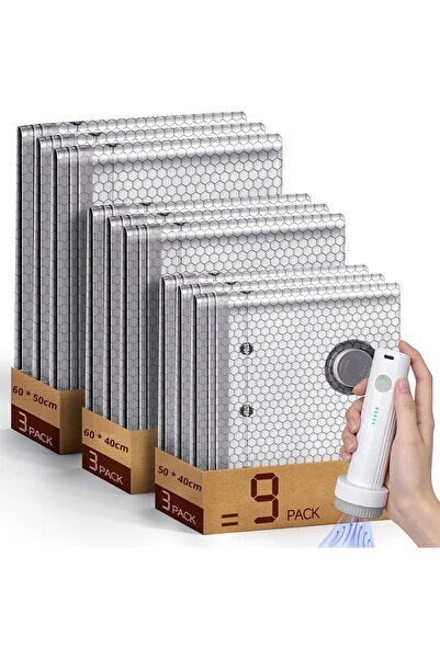 Generic Vacuum Storage Bags with Electric Pump, Compressed Vacuum Storage Kit...