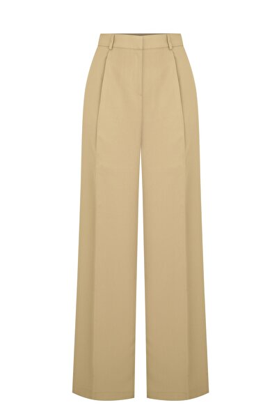 LE TOMAS ROAN HIGH RISE LONG TROUSERS BEIGE