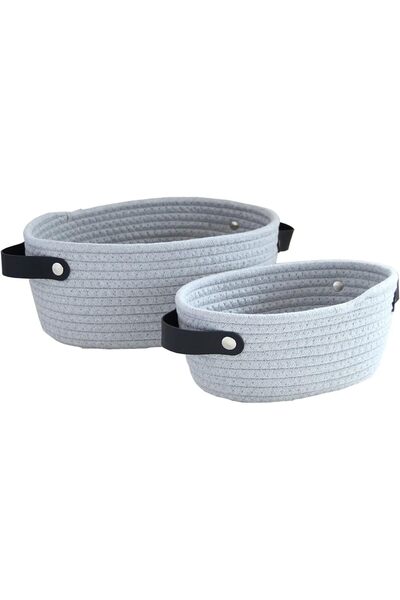 Generic Woven Basket, Set of 2, Cotton Rope Storage Basket, Baby Nursery Bin,...