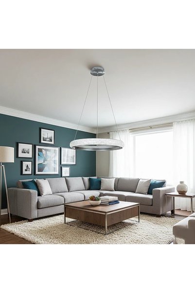 Generic Brand ثريا مودرن فضي LED 65 واط 60 سم HA/E6698/600SL+3CO