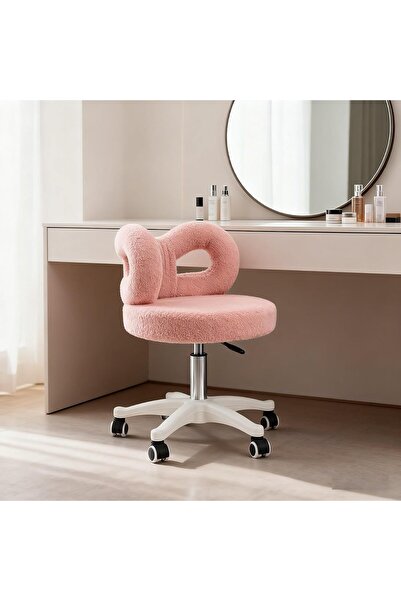 Generic Vanity Chair with Back, Cute Office Desk Chair for Home Bedroom, Roll...