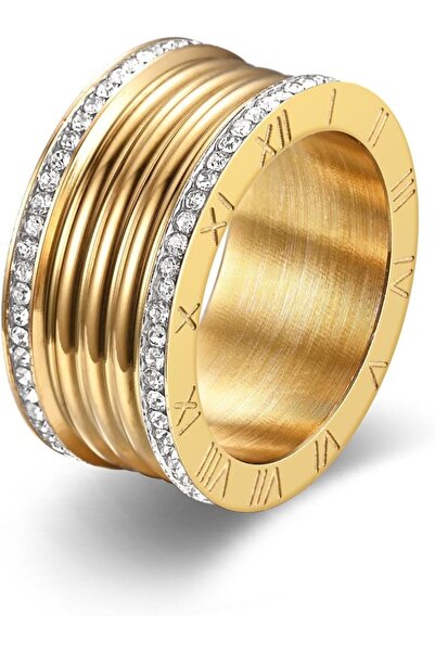 Generic Chunky Gold Love Friendship Rings For Women, Trendy Silver Stainless ...