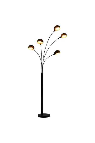 Syfax Lampa de podea, negru si auriu, 200 cm, 5 x E14