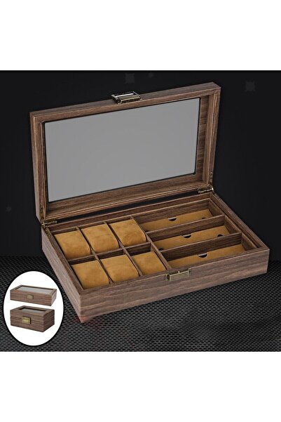 Generic Watch Box, Executive 9 Slots Watch Sunglasses Case with Valet, Glass ...