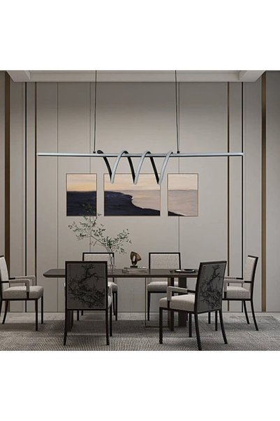 Generic Brand Modern Black Led Chandelier 75W 100cm Ha/D6063/2Bk+3Co
