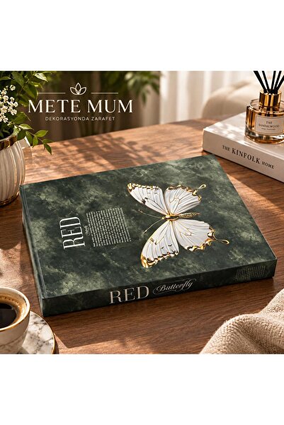 METE MUM DEKORATİF KİTAP KUTULU MUMLUK SEHPASI, İÇİ BOŞ SAKLAMA KUTULU KİTAP,...