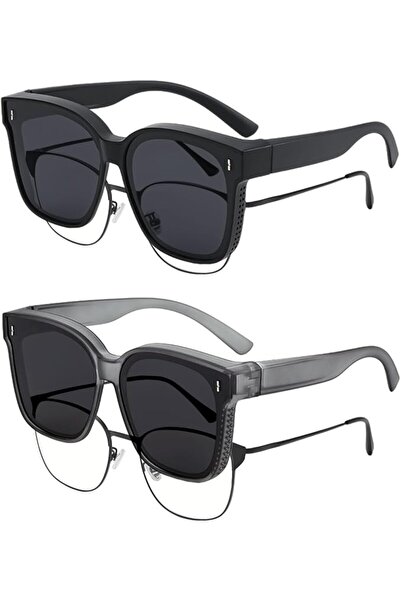 AZONEE 2 Pack of Polarized Sunglasses, UV Protection Over Glasses for Men and...