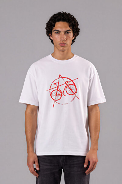 VSRN Anarchy Bicycle Design Prednja strana štampana bela oversize majica